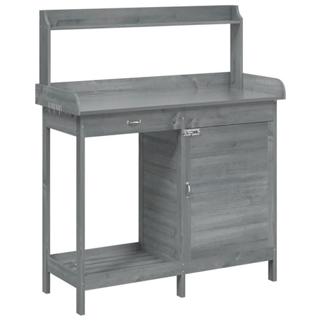 Vidaxx table d'empotage avec placard 110,5x45x124,5 cm bois de pin massif gris