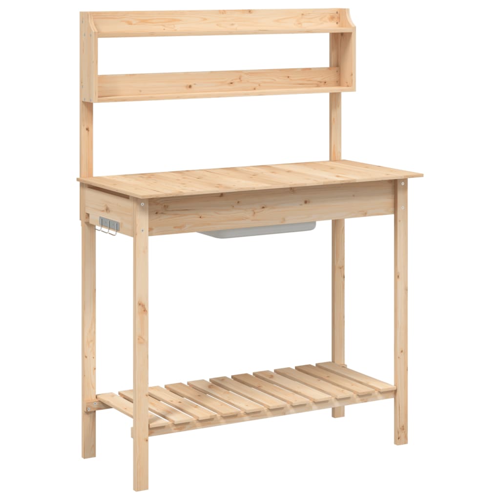 Vidaxx table d'empotage avec évier 147,5x44x139,5 cm bois de pin massif