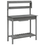 Mesa de botto de Vidaxl con fregadero 147.5x44x139.5 cm de madera pura gris