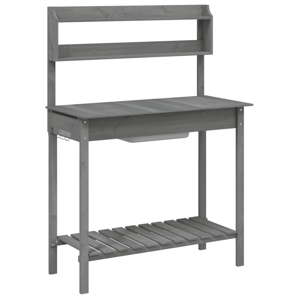 Vidaxx table d'empotage avec évier 147,5x44x139,5 cm gris pin