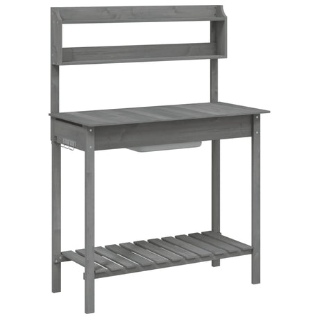 Vidaxx table d'empotage avec évier 147,5x44x139,5 cm gris pin
