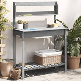 Vidaxx table d'empotage avec évier 147,5x44x139,5 cm gris pin