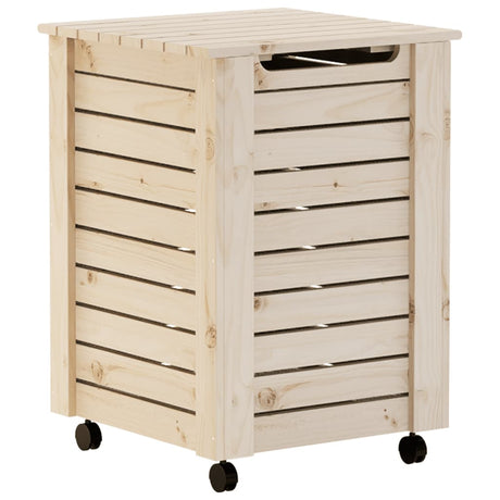 Vidaxx panier à linge à roulettes rana 45x45x64 cm bois de pin massif