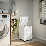 Vidaxx panier à linge à roulettes rana 45x45x64 cm bois de pin massif blanc