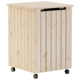 Vidaxx panier à linge à roulettes rana 45x45x64 cm bois de pin massif