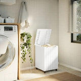 Vidaxx panier à linge à roulettes rana 45x45x64 cm bois de pin massif blanc