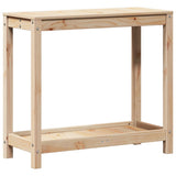 VidaXL Botton table with shelf 82.5x35x75 cm Solid pine