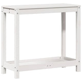 Vidaxx table d'empotage avec étagère 82,5x35x75 cm bois de pin massif blanc