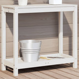 Vidaxx table d'empotage avec étagère 82,5x35x75 cm bois de pin massif blanc