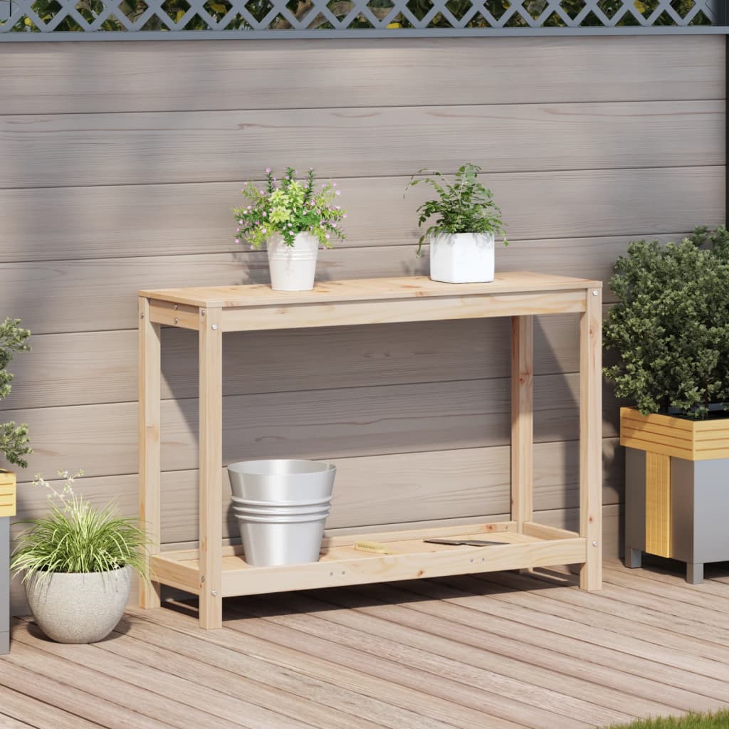 Vidaxx table d'empotage avec étagère 108x35x75 cm bois de pin massif