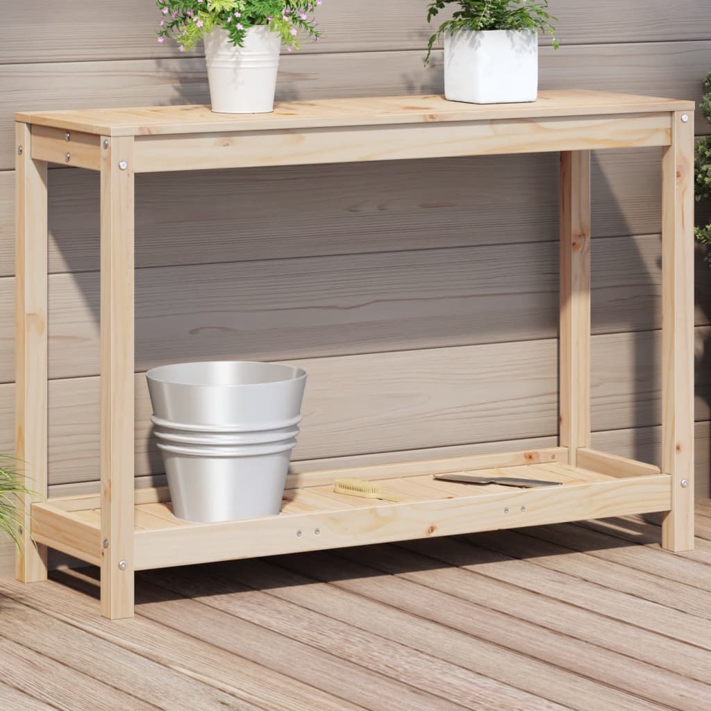 Vidaxx table d'empotage avec étagère 108x35x75 cm bois de pin massif