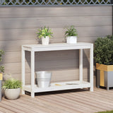 Vidaxx table d'empotage avec étagère 108x35x75 cm bois de pin massif blanc