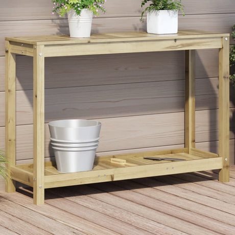 VidaXL Table d'empotage avec étagère 108x35x75 cm Pin imprégné