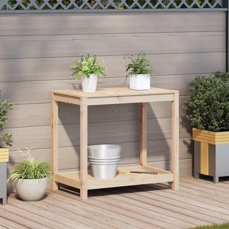 Vidaxx table d'empotage avec étagère 82,5x50x75 cm en bois de pin massif