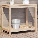 Vidaxx table d'empotage avec étagère 82,5x50x75 cm en bois de pin massif