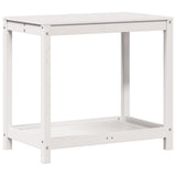 Vidaxx table d'empotage avec étagère 82,5x50x75 cm bois de pin massif blanc