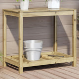 Vidaxx table d'empotage avec étagère 82,5x50x75 cm bois de pin imprégné