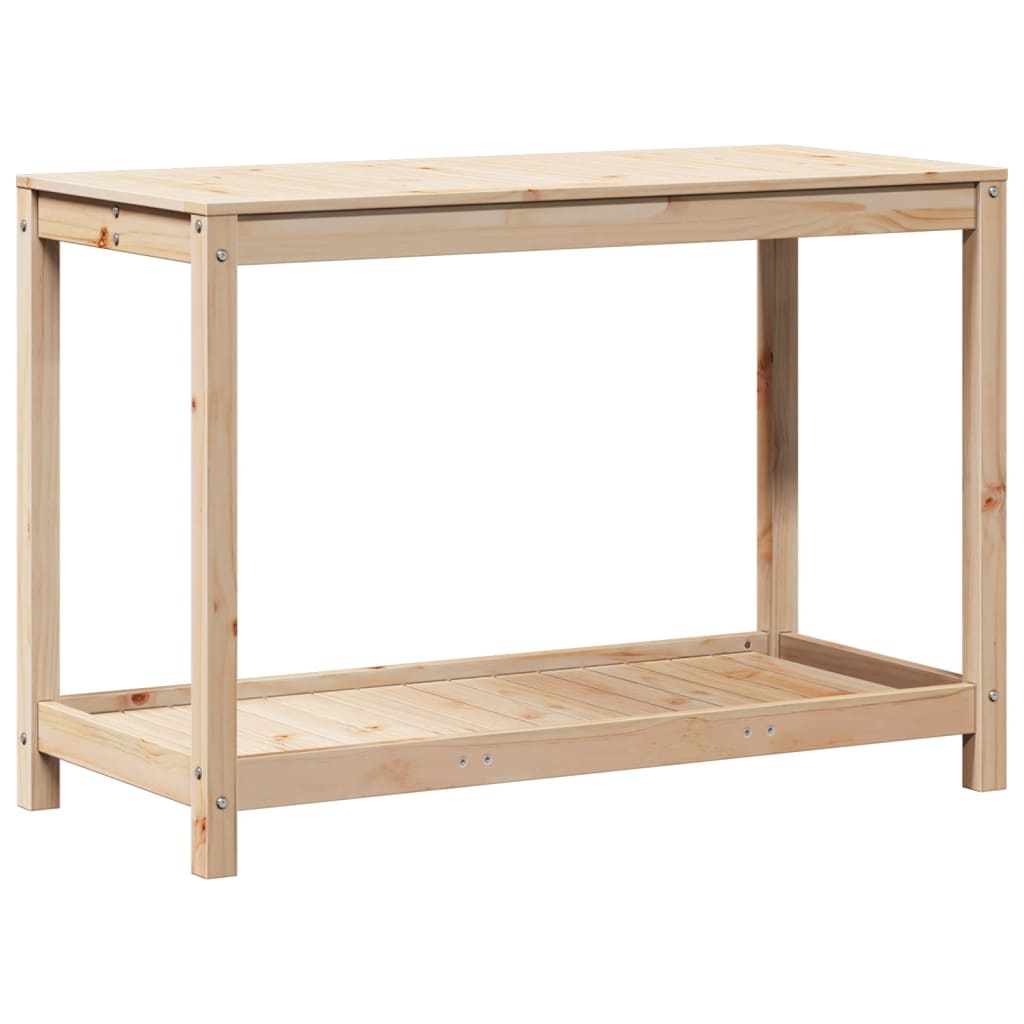 Vidaxx table d'empotage avec étagère 108x50x75 cm bois de pin massif