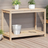 Vidaxx table d'empotage avec étagère 108x50x75 cm bois de pin massif