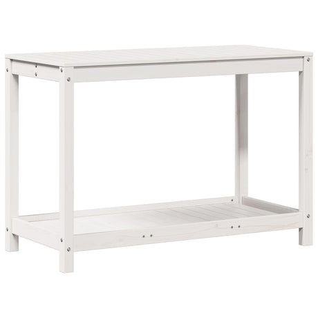Vidaxx table d'empotage avec étagère 108x50x75 cm bois de pin massif blanc
