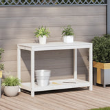 Vidaxx table d'empotage avec étagère 108x50x75 cm bois de pin massif blanc