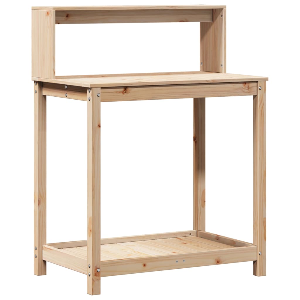 Vidaxx table d'empotage avec étagères 82,5x50x109,5 cm en bois de pin massif