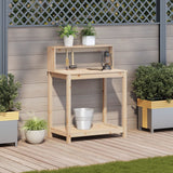 Vidaxx table d'empotage avec étagères 82,5x50x109,5 cm en bois de pin massif