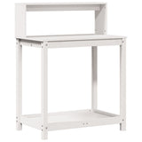 Vidaxx table d'empotage avec étagères 82,5x50x109,5 cm bois de pin massif blanc