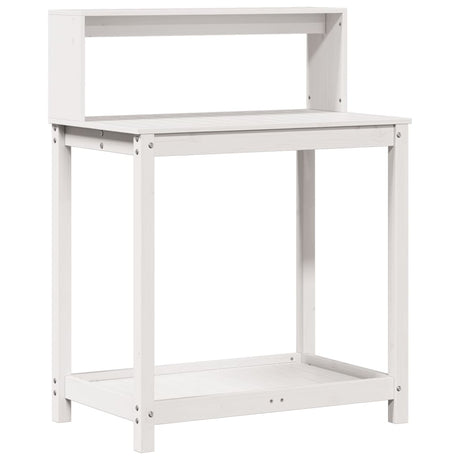 Vidaxx table d'empotage avec étagères 82,5x50x109,5 cm bois de pin massif blanc
