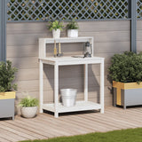 Vidaxx table d'empotage avec étagères 82,5x50x109,5 cm bois de pin massif blanc