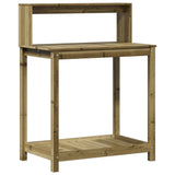 Vidaxx table d'empotage avec étagères 82,5x50x109,5 cm bois imprégné