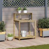 Vidaxx table d'empotage avec étagères 82,5x50x109,5 cm bois imprégné