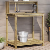 Vidaxx table d'empotage avec étagères 82,5x50x109,5 cm bois imprégné