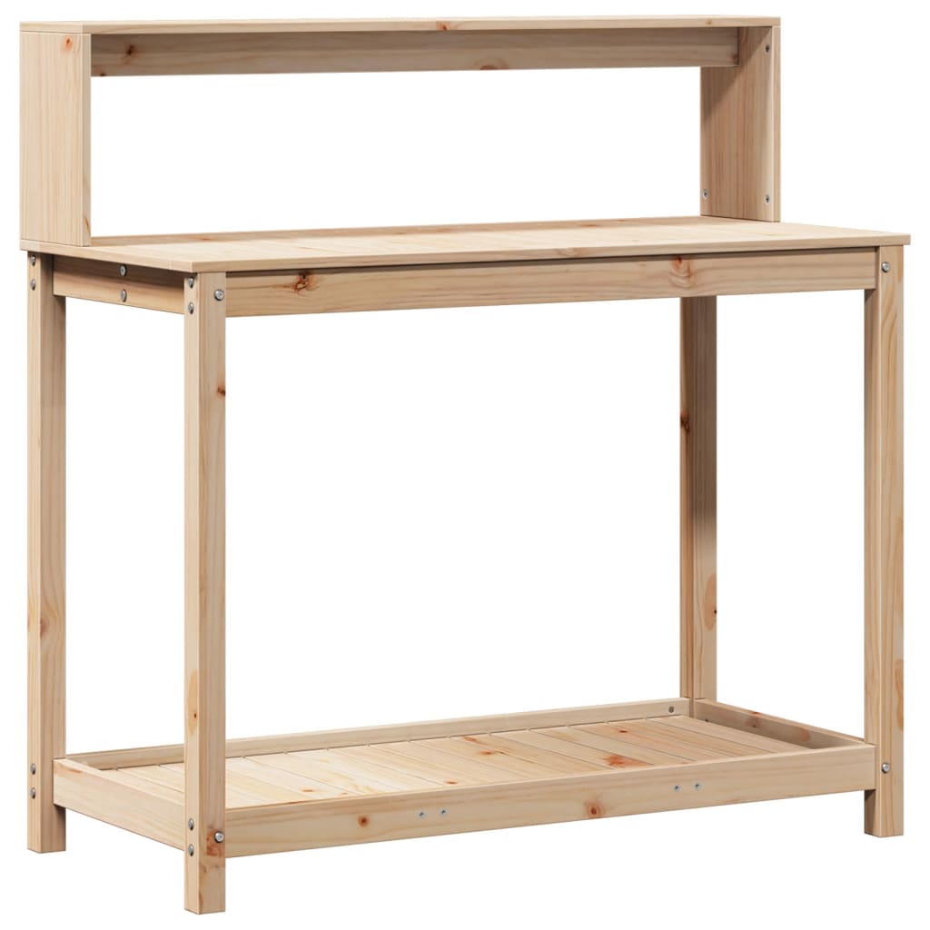 VidaXL Botton table with shelves 108x50x109.5 cm Solid pine