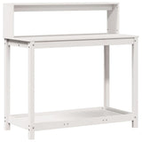 VidaXL Botton table with shelves 108x50x109.5 cm Solid pine white