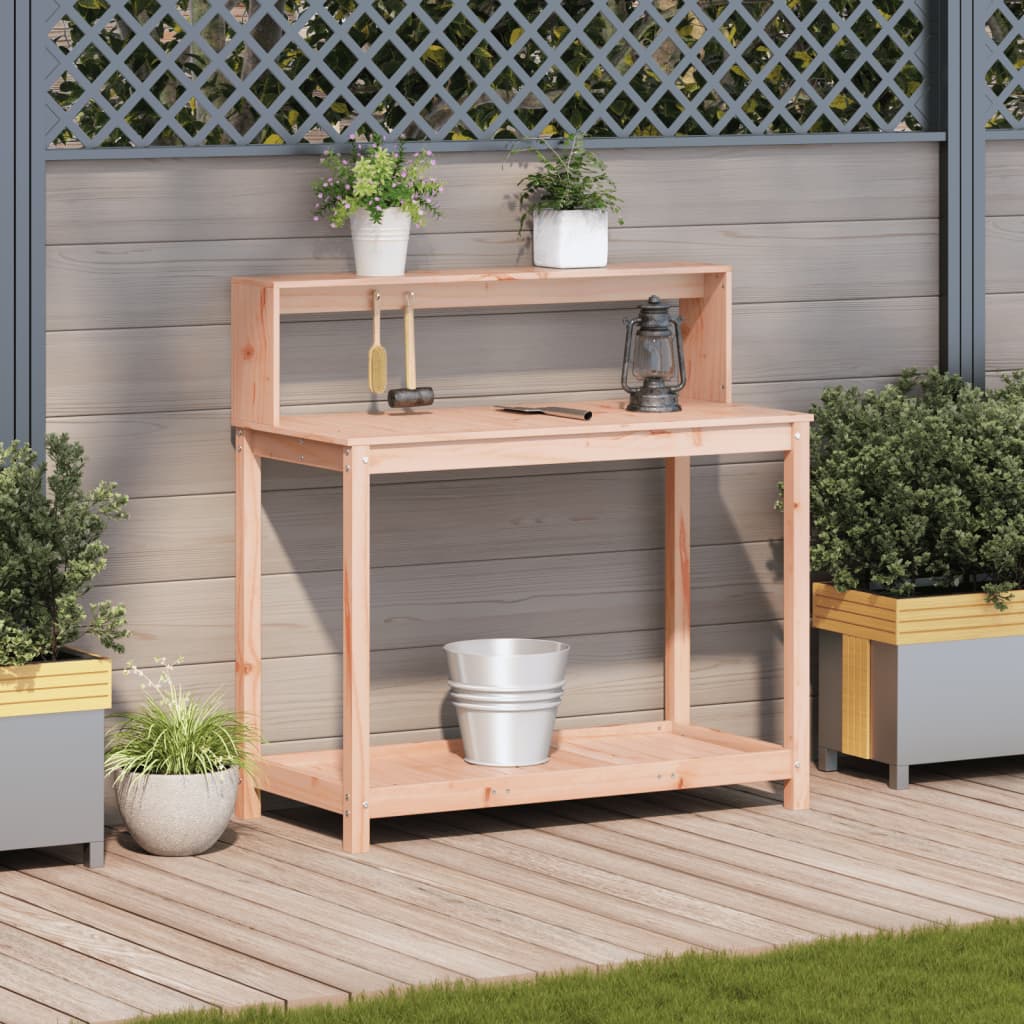 VidaXL table d'empotage avec étagères 108x50x109,5 cm bois de Douglas massif