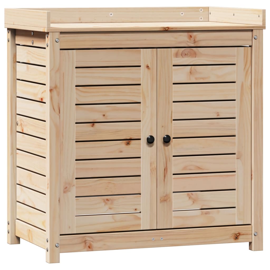 Vidaxx table d'empotage avec étagères 82,5x50x86,5 cm en bois de pin massif