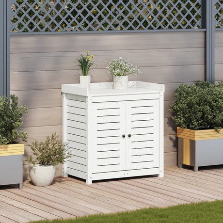 Vidaxx table d'empotage avec étagères 82,5x50x86,5 cm bois de pin massif blanc