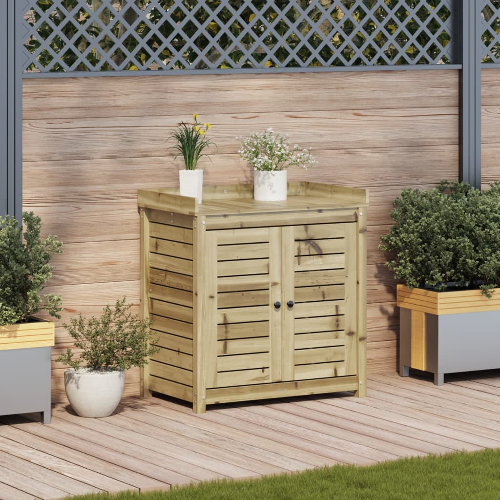 Vidaxx table d'empotage avec étagères 82,5x50x86,5 cm bois imprégné