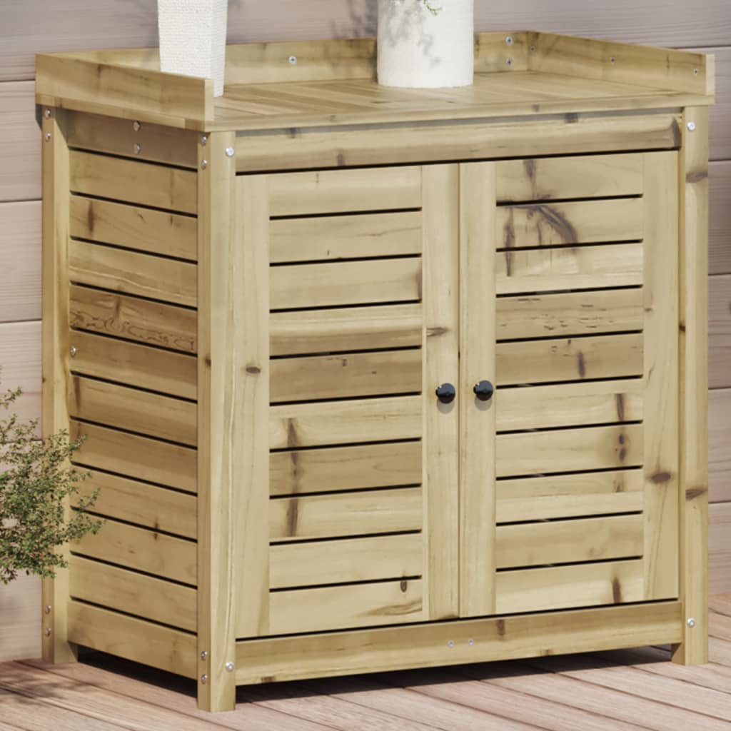 Vidaxx table d'empotage avec étagères 82,5x50x86,5 cm bois imprégné