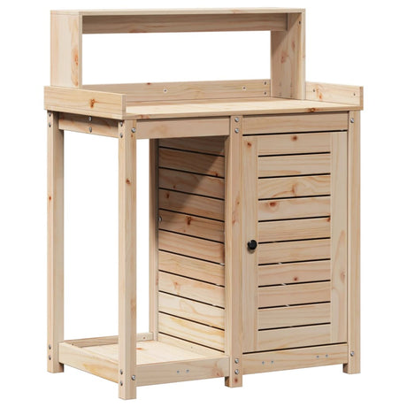 Vidaxx table d'empotage avec étagères 82,5x50x109,5 cm en bois de pin massif