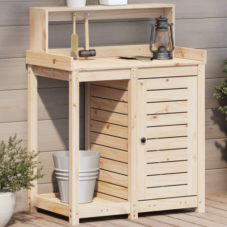 Vidaxx table d'empotage avec étagères 82,5x50x109,5 cm en bois de pin massif