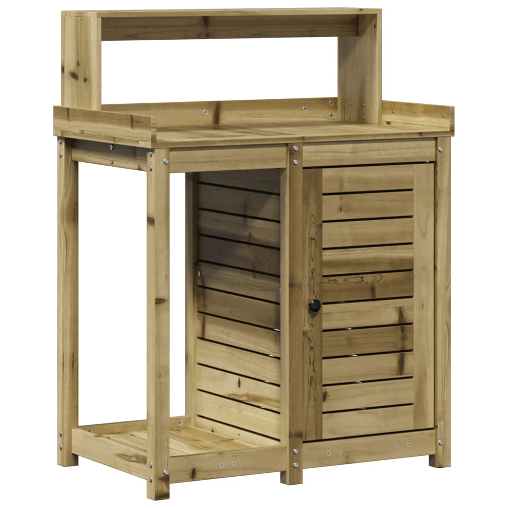 Vidaxx table d'empotage avec étagères 82,5x50x109,5 cm bois imprégné