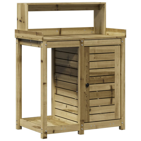Vidaxx table d'empotage avec étagères 82,5x50x109,5 cm bois imprégné
