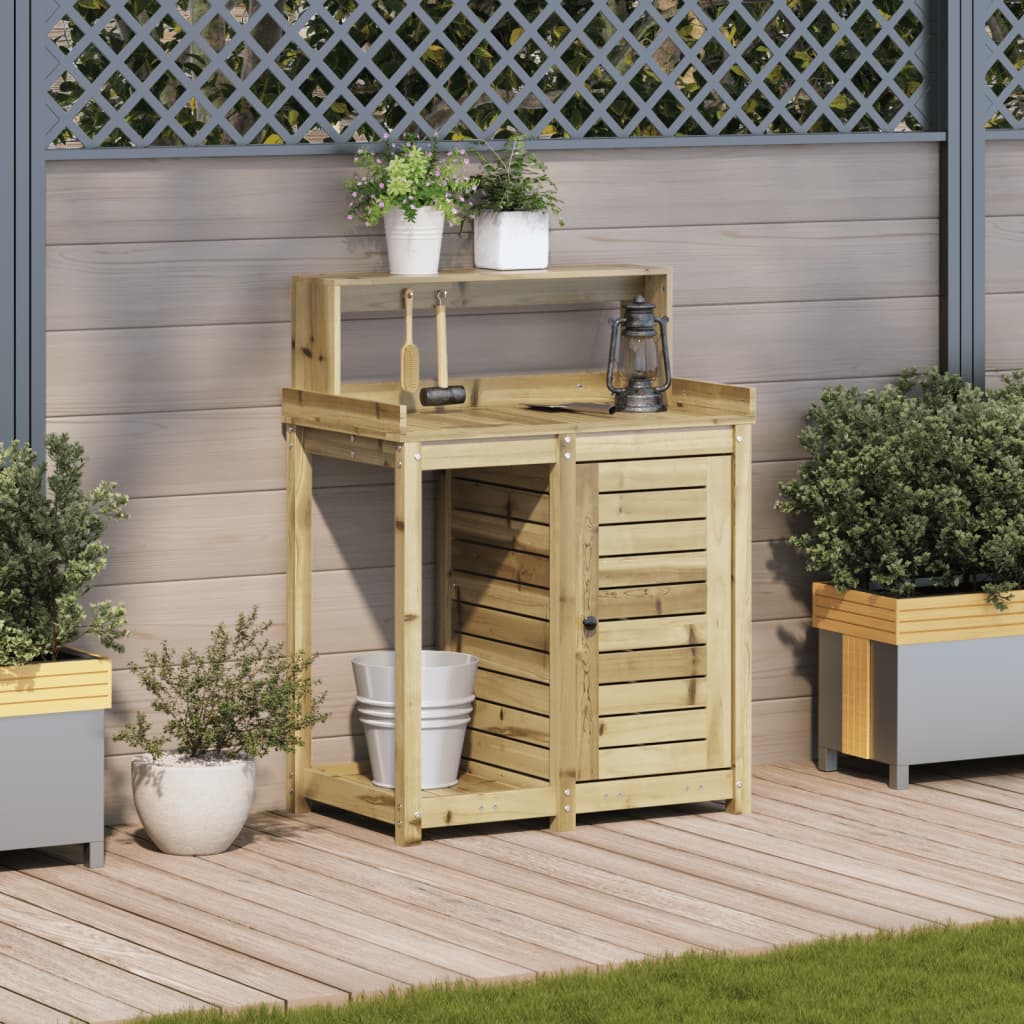 Vidaxx table d'empotage avec étagères 82,5x50x109,5 cm bois imprégné