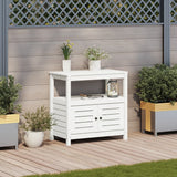 Vidaxx table d'empotage avec étagères 82,5x45x81 cm bois de pin massif blanc