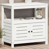 Vidaxx table d'empotage avec étagères 82,5x45x81 cm bois de pin massif blanc
