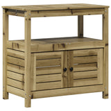 Vidaxx table d'empotage avec étagères 82,5x45x81 cm bois imprégné