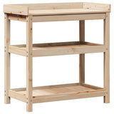 Vidaxx table d'empotage avec étagères 82,5x45x86,5 cm en bois de pin massif