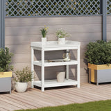Vidaxx table d'empotage avec étagères 82,5x45x86,5 cm bois de pin massif blanc
